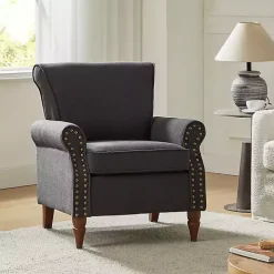 Charcoal Upholstered Henry Armchair