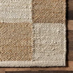 Checkered Jute Area Rug, 8x10