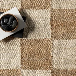 Checkered Jute Area Rug, 8x10