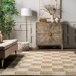 Checkered Jute Area Rug, 8x10