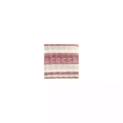 Cherry Red Pick Stitch Stripe Queen Quilt