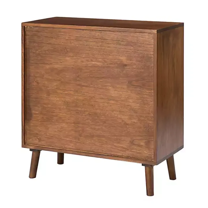 Cherry Wood Frame Rattan Front Cabinet