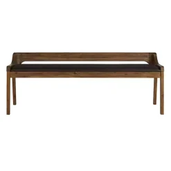 Chestnut Acacia Wood Cushioned Bench