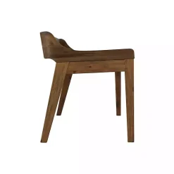 Chestnut Acacia Wood Cushioned Bench