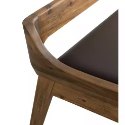 Chestnut Acacia Wood Cushioned Bench