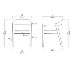 Chestnut Ramus Dining Armchairs, Set of 2