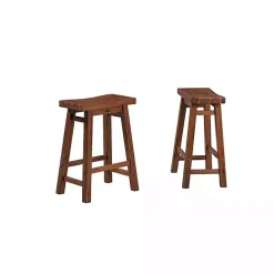 Chestnut Sonoma Saddle Counter Stools, Set of 2