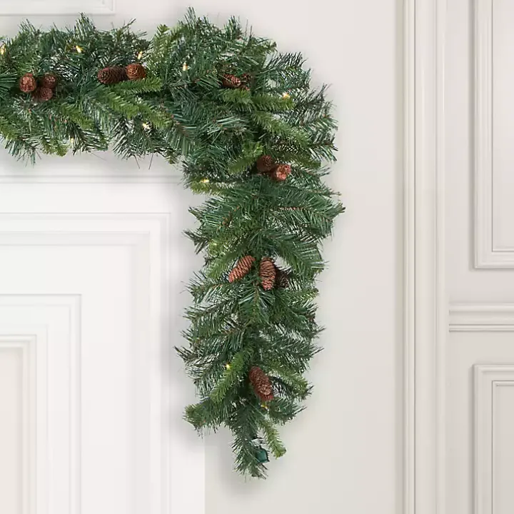 Cheyenne Pinecone Warm White LED Lit Garland