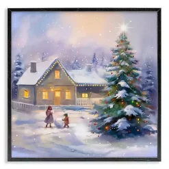 Children Building Snowman Framed Art Print