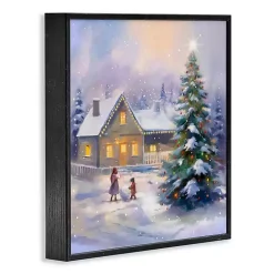 Children Building Snowman Framed Art Print