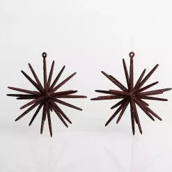 Chocolate Glitter Sputnik Ornaments, Set of 2