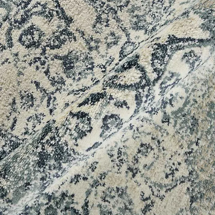 Cholet Ivory Blue Medallion Area Rug, 7x9