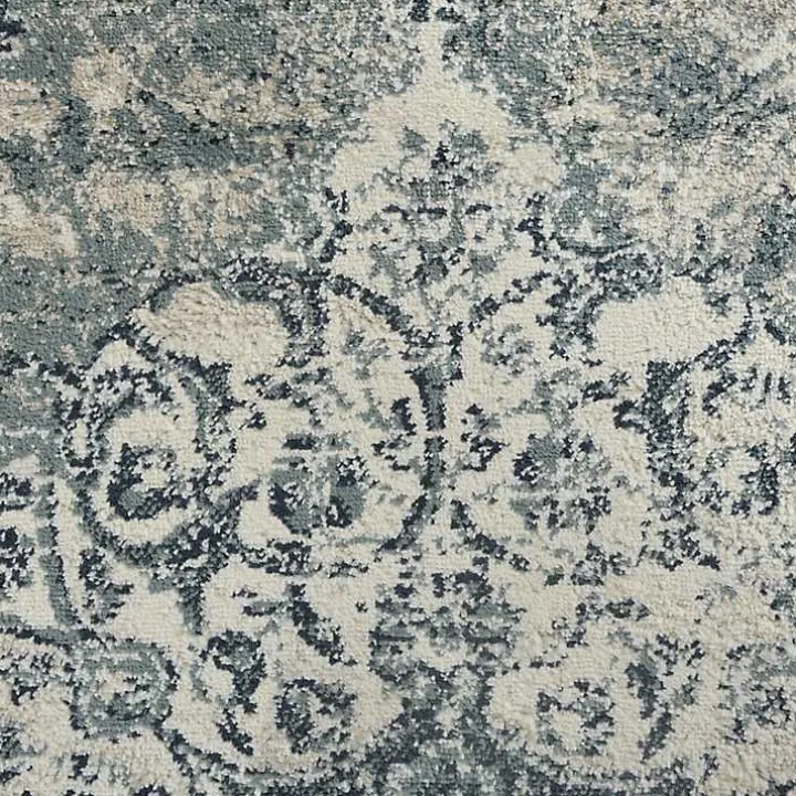 Cholet Ivory Blue Medallion Area Rug, 7x9