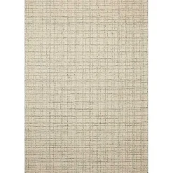 Chris Loves Julia x Loloi Polly Tan Grid Rug, 3x5