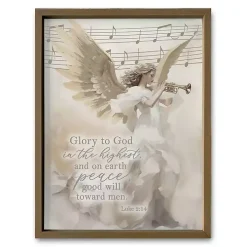 Christmas Angel with Trumpet Framed Art Print