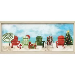 Christmas Beach Chairs Framed Art Print