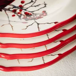 Christmas Cardinal Snack Plates, Set of 4