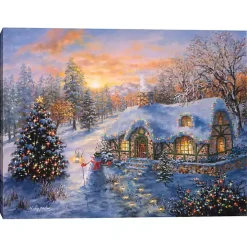 Christmas Cottage Canvas Art Print