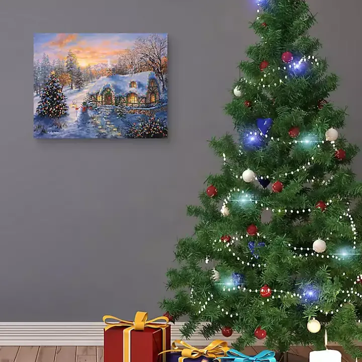 Christmas Cottage Canvas Art Print