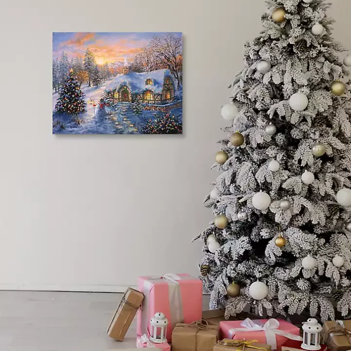 Christmas Cottage Canvas Art Print