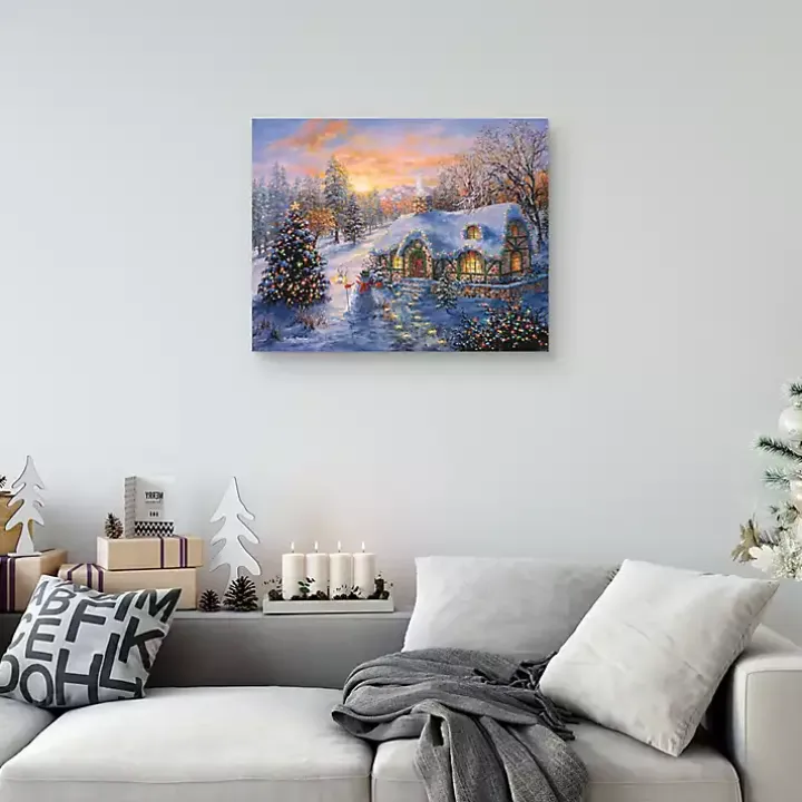 Christmas Cottage Canvas Art Print