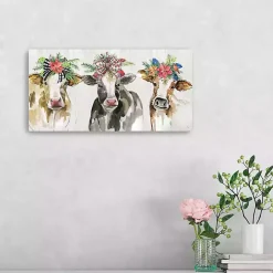 Christmas Cow Lineup Canvas Art Print