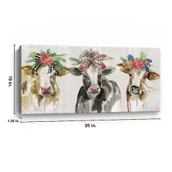Christmas Cow Lineup Canvas Art Print