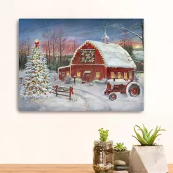 Christmas Cozy Barn Canvas Art Print, 18x24