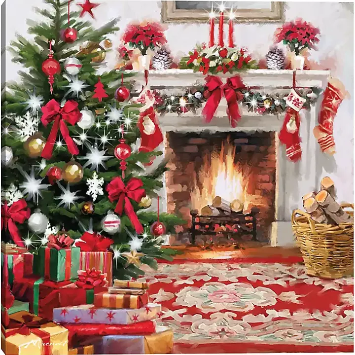 Christmas Hearth Canvas Art Print