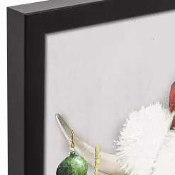 Christmas Highland Cow Black Framed Canvas Print