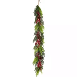 Christmas Joy Garland with Red Berries, 5 ft.