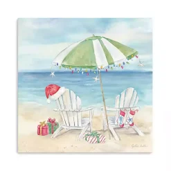 Christmas on the Beach Canvas Art Print, 20x20 in.
