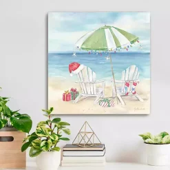 Christmas on the Beach Canvas Art Print, 20x20 in.