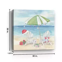 Christmas on the Beach Canvas Art Print, 30x30 in.