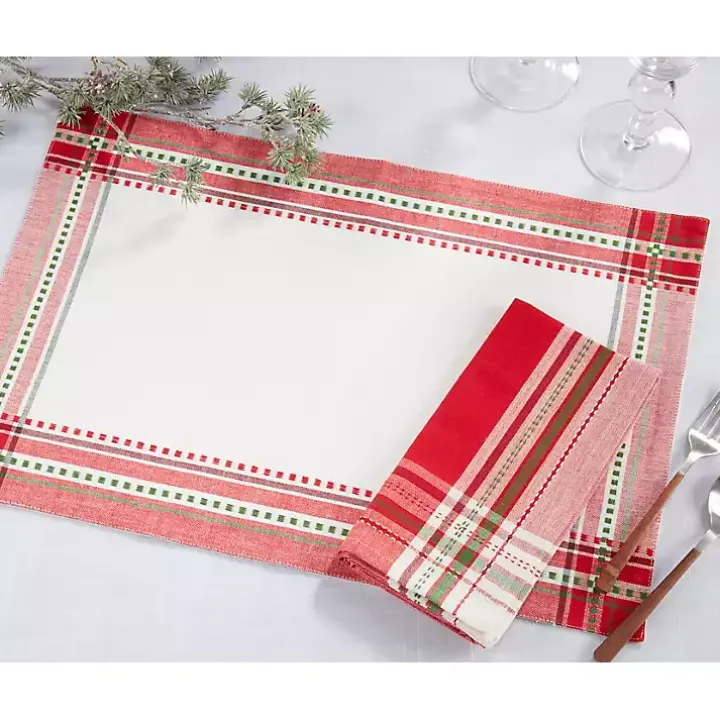 Christmas Plaid 8-pc. Placemat & Napkin Set