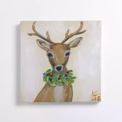 Christmas Reindeer Embellished Canvas Art Print