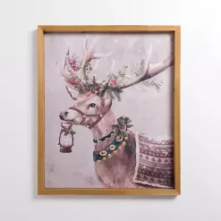 Christmas Reindeer with Greenery Wall Plaque