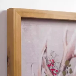 Christmas Reindeer with Greenery Wall Plaque