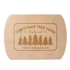 Christmas Tree Farm Oval Maple Serving Board