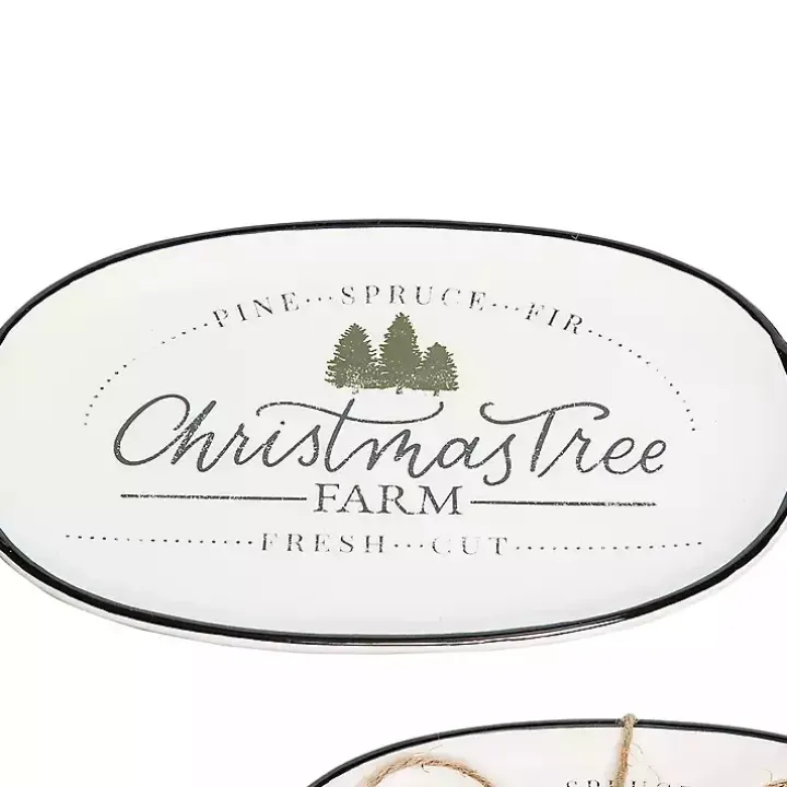 Christmas Tree Farm Serving Platter with Spreader