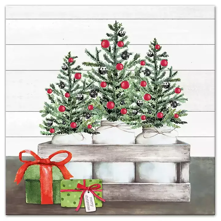 Christmas Tree Mason Jars Canvas Art Print