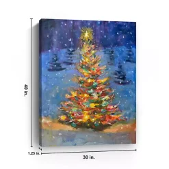 Christmas Tree Multi Lights Canvas Art Print