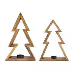 Christmas Tree Tealight Candle Holders, Set of 2