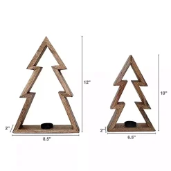 Christmas Tree Tealight Candle Holders, Set of 2