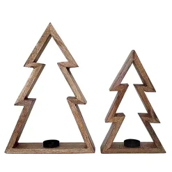 Christmas Tree Tealight Candle Holders, Set of 2