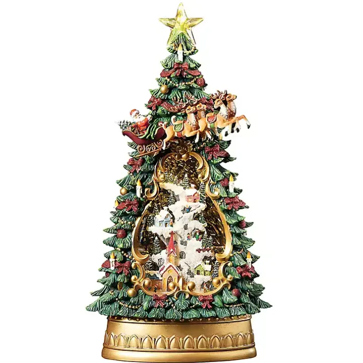 Christmas Tree Village LED Glitter Snow Globe