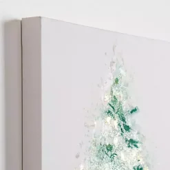 Christmas Tree with Glitter Canvas Wall Plaque