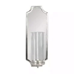 Ciel Silver Mirrored Pillar Candle Sconce