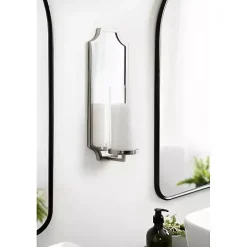 Ciel Silver Mirrored Pillar Candle Sconce