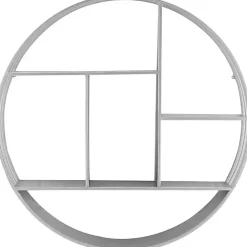 Circular Silver Open Sides Floating Shelf